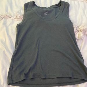 Gray with a tint of blue tank top great length with nice ribbed pattern